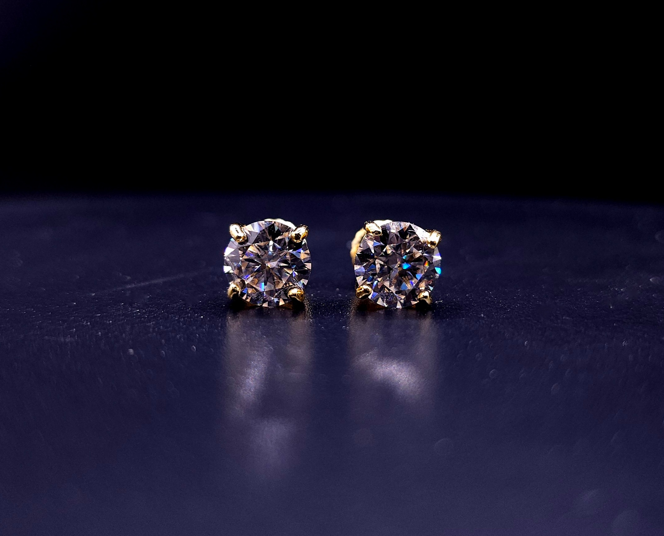 Eclipse - VVS 1 18K Gold Plated Screw Back Earrings