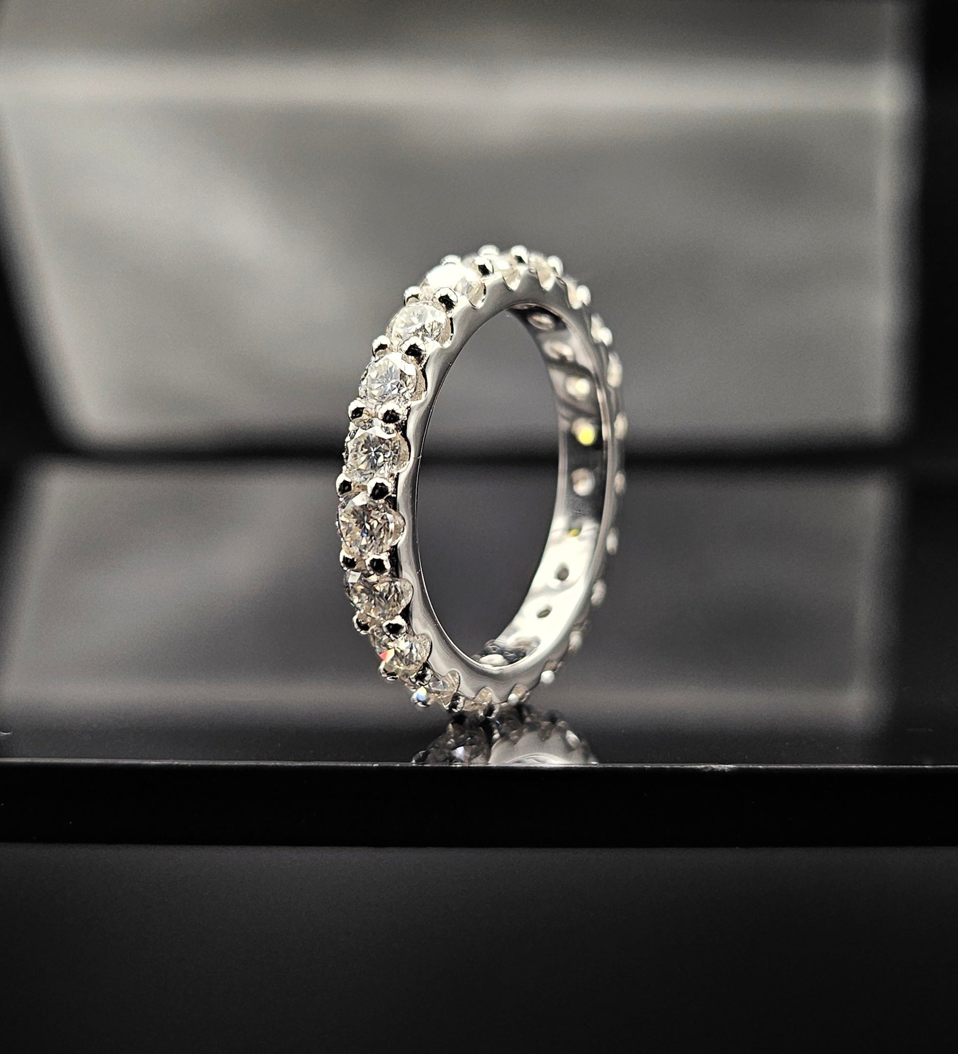 Eclipse - Full Eternity Ring Solid Sterling Silver VVS 1