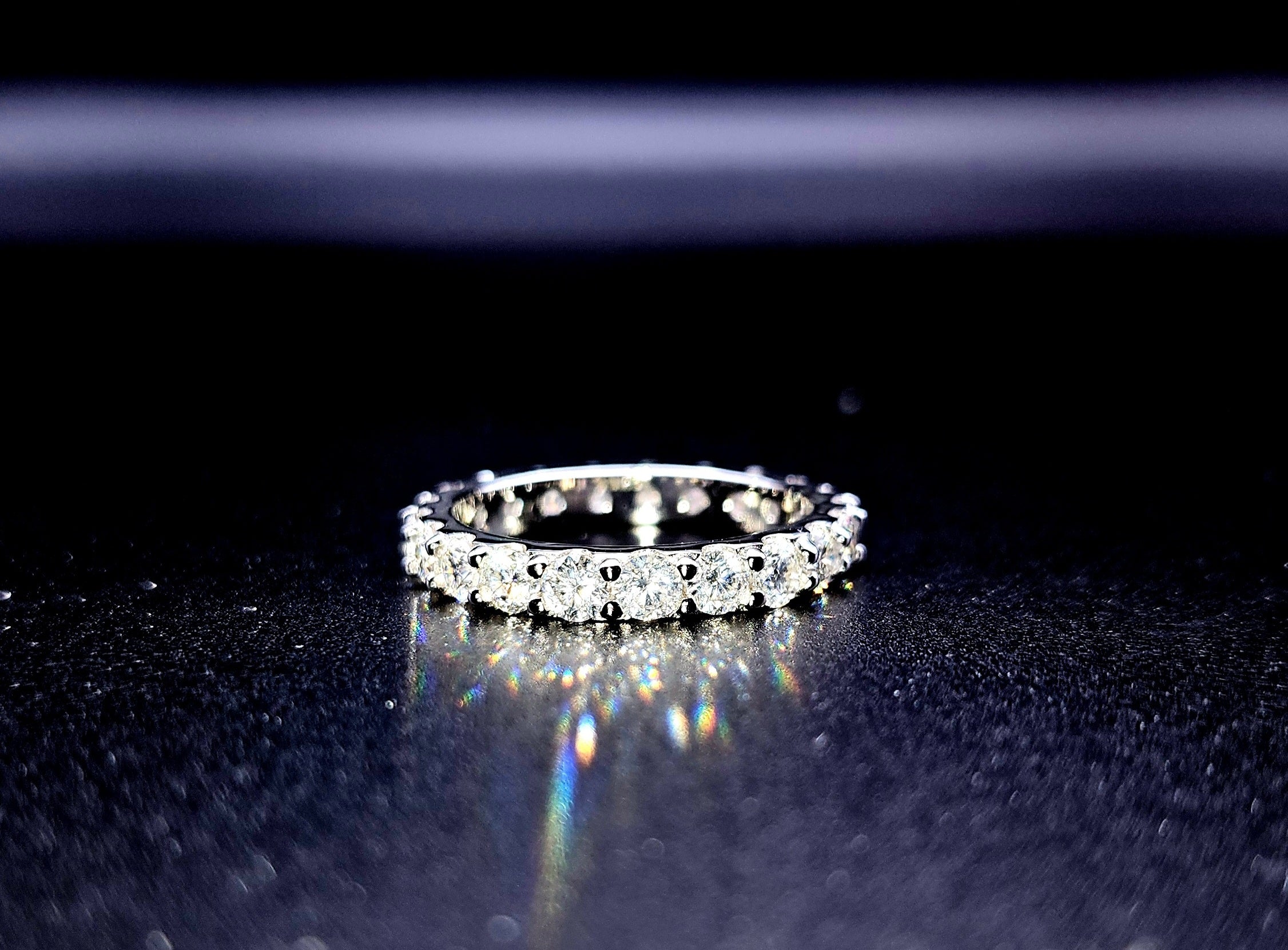 Eclipse - Full Eternity Ring Solid Sterling Silver VVS 1
