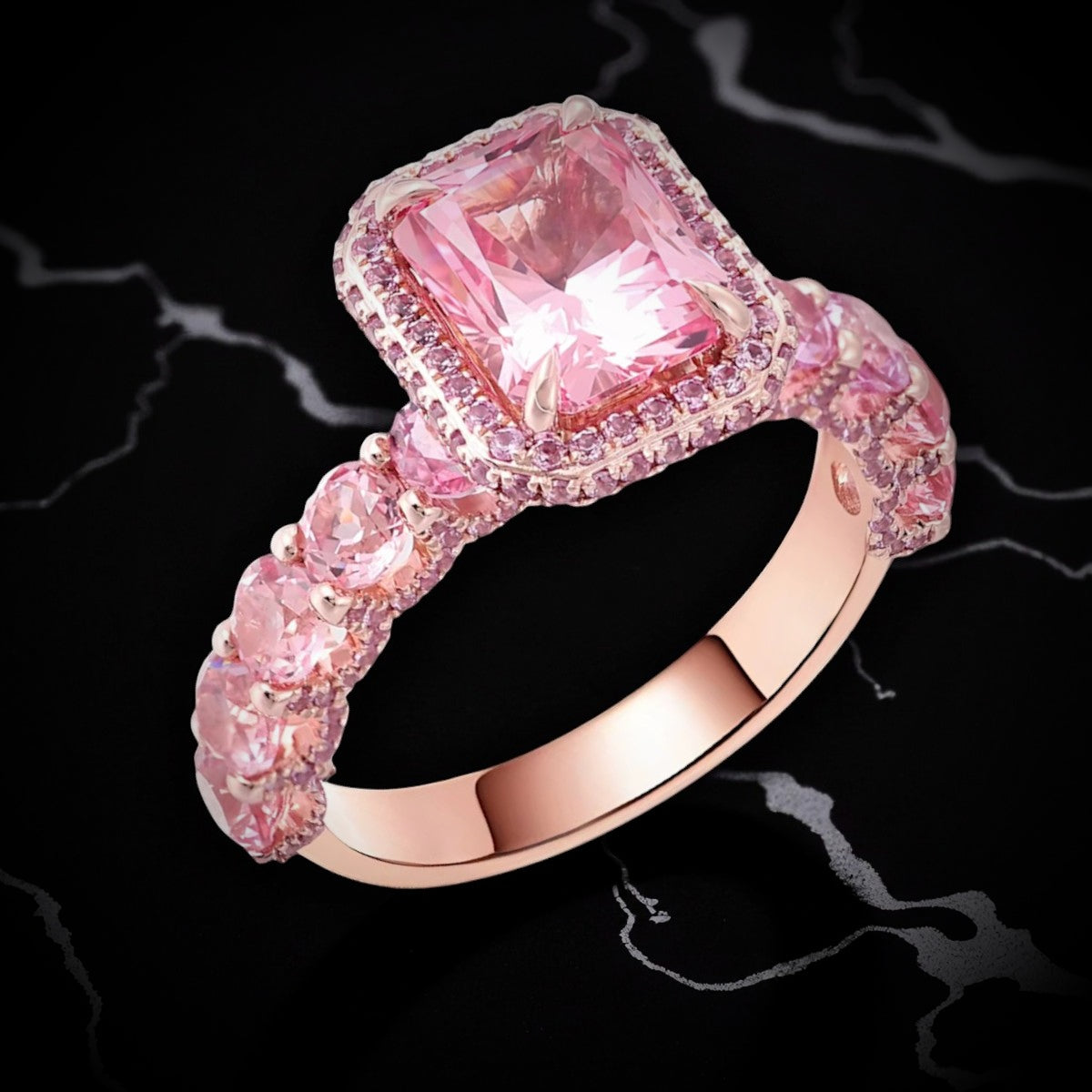 Sonata Rosé - Solid Gold Pink Sapphire & Corundum
