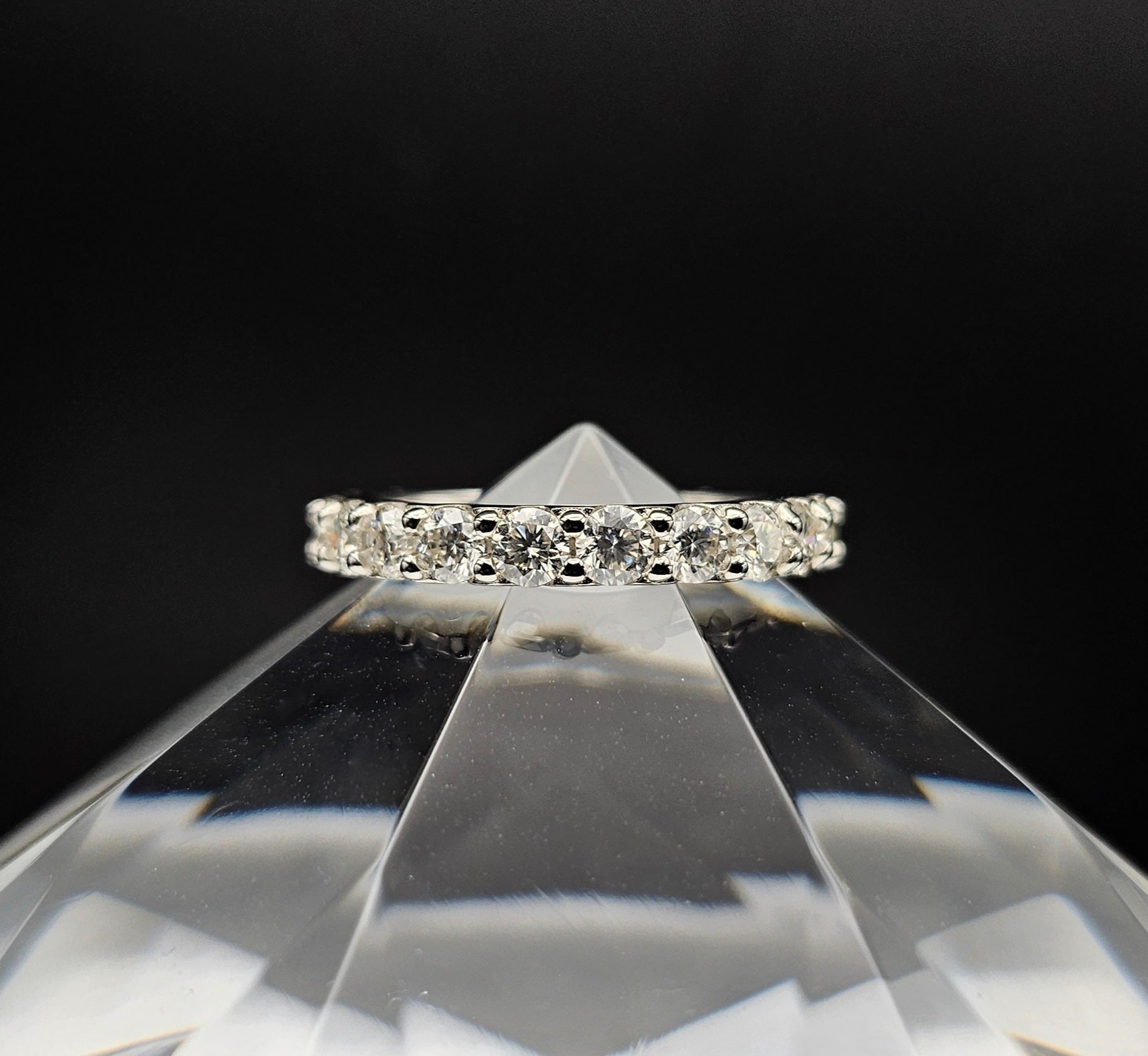 Eclipse - Full Eternity Ring Solid Sterling Silver VVS 1